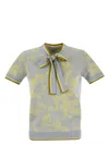 Elisabetta Franchi Sky Blue Sweater Yellow Flowers In Light Blue