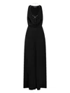 Elisabetta Franchi Jumpsuit Acetate Blend Metal Chain Accessory In Black