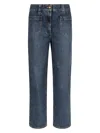 Elisabetta Franchi Cropped Mid-rise Jeans With Patch And Flap Pockets In Denim