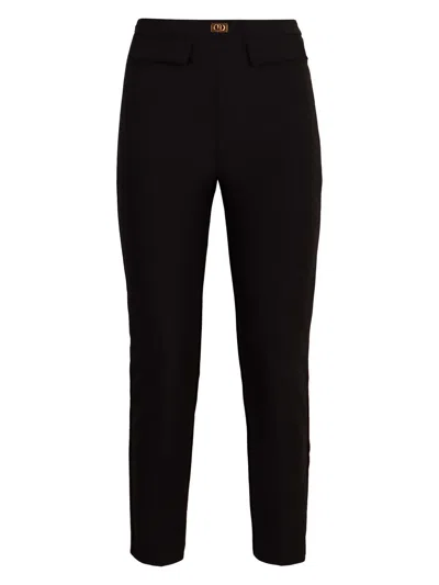 ELISABETTA FRANCHI WOMEN'S HIGH-RISE COTTON TROUSERS