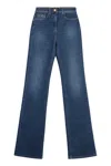 ELISABETTA FRANCHI WOMEN'S HIGH-RISE FLARED JEANS WITH VISIBLE STITCHING AND 65% POLYESTER, 5% ELASTANE, 95% COTTON, 35