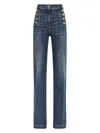 Elisabetta Franchi High-rise Straight Leg Jeans In Denim