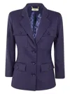 Elisabetta Franchi Long-sleeved Suit Coat In Blue