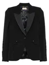 Elisabetta Franchi Tailored Blazer With Satin Lapel In Black