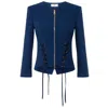 Elisabetta Franchi Lace-up Zip-front Jacket