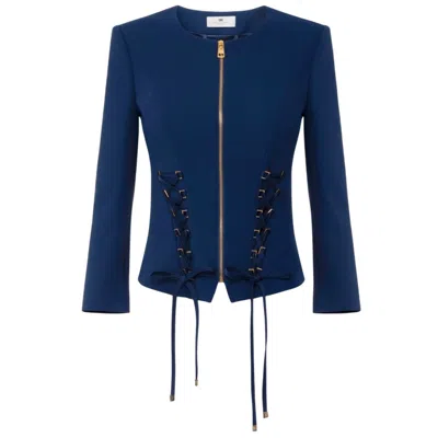 ELISABETTA FRANCHI WOMEN'S JACKETS ELISABETTA FRANCHI - JACKET - BLUE