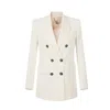 Elisabetta Franchi Double-breasted Pocket-square Blazer In White