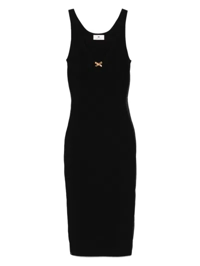 ELISABETTA FRANCHI WOMEN'S KNIT TULLE DRESS