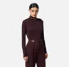 Elisabetta Franchi Draped Button Cupro Top In Burgundy