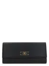 Elisabetta Franchi Pochette Con Tracolla In Metallo Dorato Nera In 110 Nero