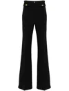 Elisabetta Franchi Logo-plaque Flared Trousers In 110 Nero