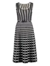Elisabetta Franchi Micro-ruffles Detailed Midi Dress In Black