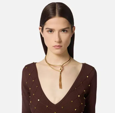 Elisabetta Franchi Women's Necklace  Co55b57e2 U95 In Brown