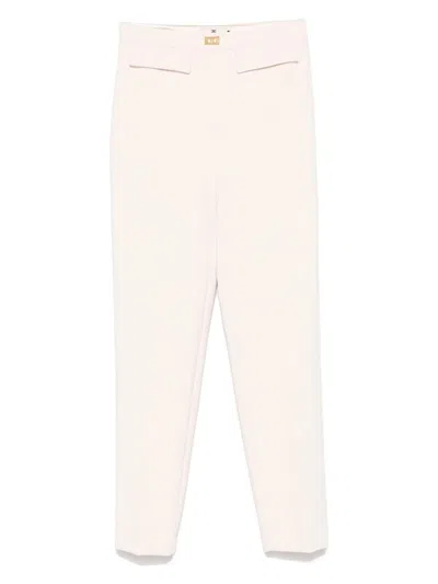 Elisabetta Franchi Tailored High-waist Cropped Pants In Pink
