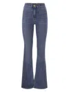 Elisabetta Franchi Women's Paw Jeans With Logo Plates In Medium Denim