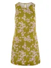 Elisabetta Franchi Printed Duchesse And Tulle Dress In Yellow