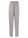 Elisabetta Franchi Satin Crepe Jogger Trousers In Lead