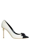 Elisabetta Franchi Bow High Heels In Cream