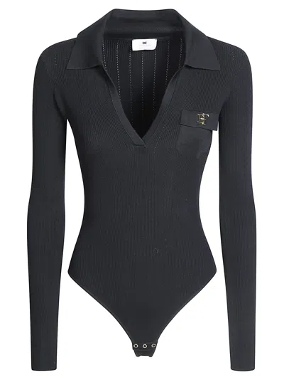 Elisabetta Franchi Women's Seamless Knit Bodysuit In Stretch Jersey In Gray