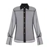 Elisabetta Franchi Button Blouse In Gray
