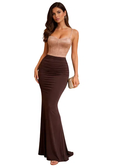 Elisabetta Franchi Women's Skirt  Draped In Brown