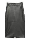 Elisabetta Franchi Leather Pencil Skirt In Black