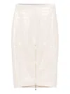 Elisabetta Franchi Crocodile-effect Zip-front Skirt In White