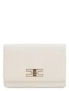 Elisabetta Franchi Cream-colored Bag With A Gold Chain Shoulder Strap In 193 Burro