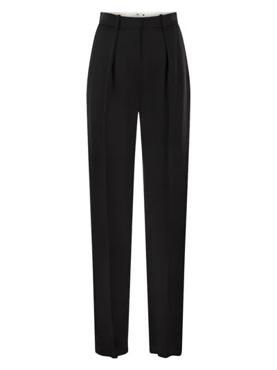 ELISABETTA FRANCHI WOMEN'S STRAIGHT BLACK PANTS
