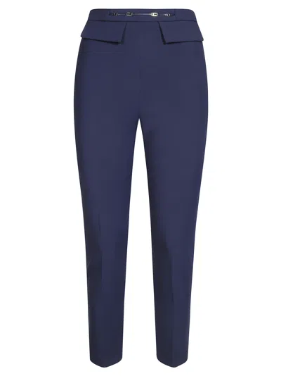 Elisabetta Franchi Slim-fit Pantalone Tapered Pants In Blue