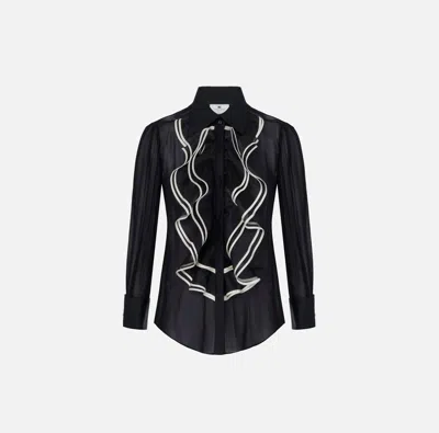 Elisabetta Franchi Women's V-neck Viscose Blouse In Black