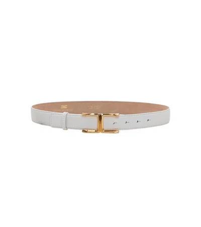 Elisabetta Franchi White Logo Buckle Belt