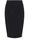 Elisabetta Franchi Knee-length Black Skirt With Gold Zipper Accents In 110 Nero