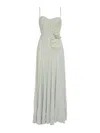 Elisabetta Franchi Sweetheart Maxi Dress In Gray