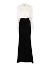 Elisabetta Franchi Red Carpet Ivory And Black Dress In Multi