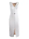 Elisabetta Franchi Womens Dress With Belt In White