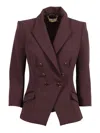 Elisabetta Franchi Bordeaux Jacket Gold-tone Buttons In Brown