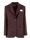 Elisabetta Franchi Tailored Blazer With Notch Lapel In Burgundy