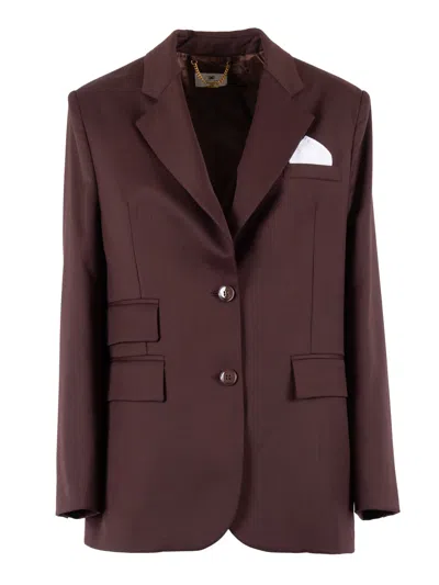 Elisabetta Franchi Womens Jacket In Burgundy