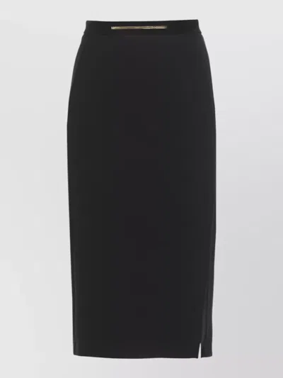 Elisabetta Franchi Womens Midi Skirt Fitted Silhouette Slit In Black