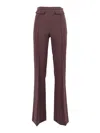 Elisabetta Franchi High-waisted Palazzo Trousers In Burgundy