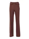 Elisabetta Franchi Double Crepe Palazzo Trousers In Burgundy
