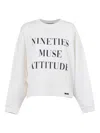 Elisabetta Franchi Oversized Sweatshirt With Bold Text Graphics In White