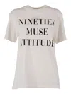 Elisabetta Franchi Slogan-print Cotton T-shirt In Neutral