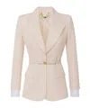 Elisabetta Franchi Wool Belted Blazer In Nude