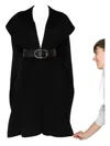 Elisabetta Franchi Wool Belted Coat In Black