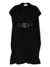 Elisabetta Franchi Wool Belted Coat In Black