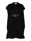 Elisabetta Franchi Mantle In Wool Fabric Double In Black