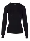 Elisabetta Franchi Crewneck Knitwear All-over Pattern In Black