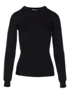 Elisabetta Franchi Crewneck Knitwear All-over Pattern In Black